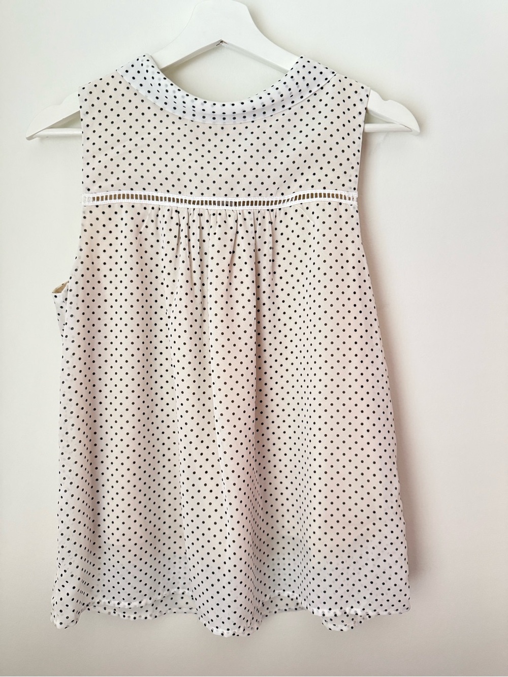 Anthropologie Sundays In Brooklyn Polka Dot Blouse White Black Small